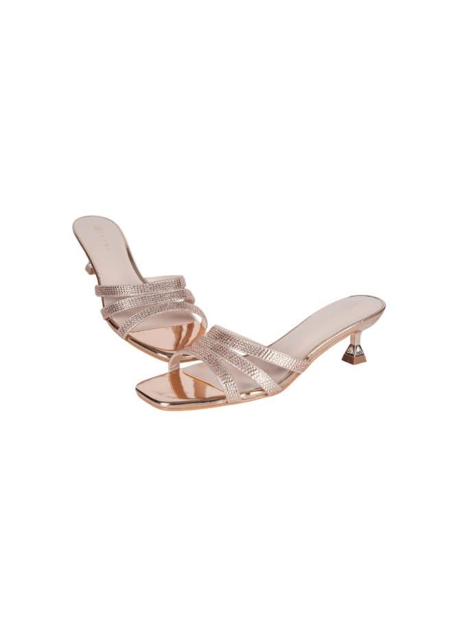 ZAYNA 221-223 Zayna Ladies Kitten Heel Sandals 2G9183-533 Rose Gold - Image 3