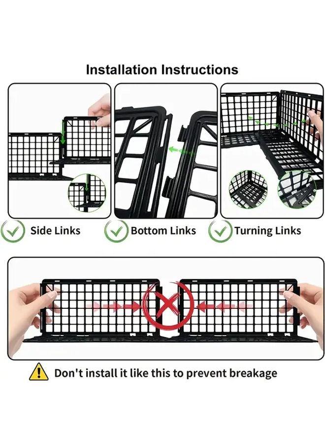 6Pcs Black Adjustable Pet Barrier Fence Heavy Duty Furniture Safety Guard Rail - Image 4