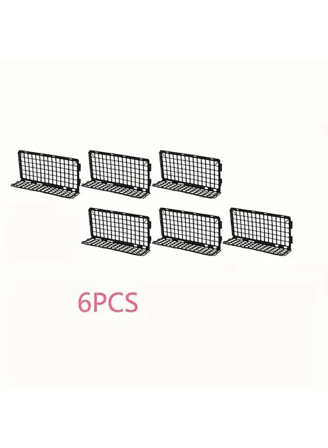 6Pcs Black Adjustable Pet Barrier Fence Heavy Duty Furniture Safety Guard Rail - Image 1