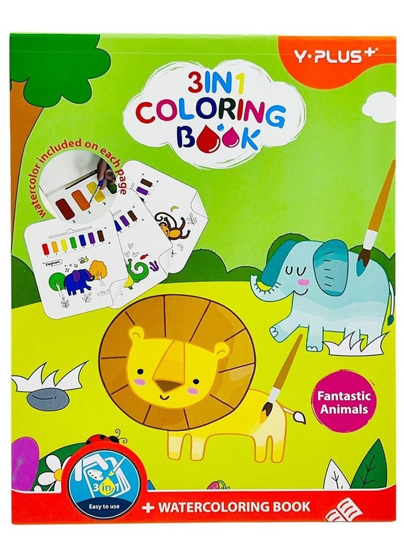 YPlus Childerns Water Coloring Book (Fantastic Animals) - Image 1