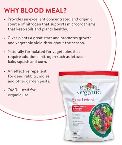 Burpee Organic Blood Meal Fertilizer | Add to Potting Soil | Excellent Natural Source of Nitrogen | for Tomatoes, Spinach, Broccoli, Leafy Greens | 3 lb, 1-Pack - Image 3