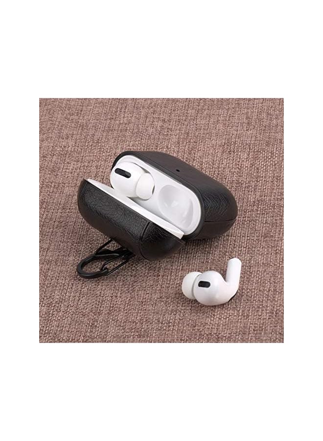 erorex Genuine Leather Air Pod Pro Case Cover For Air Pod Pro Black Air Pod Pro Case With Keychain Dust Dirt Proof Air Pod Case Air Pods Gen 3 Black Case - Image 2