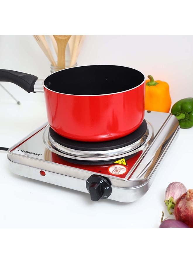أولسنمارك لوح تسخين كهربائي 1500 W OMHP2395 ستانلس ستيل، مطاط أسود - Image 1