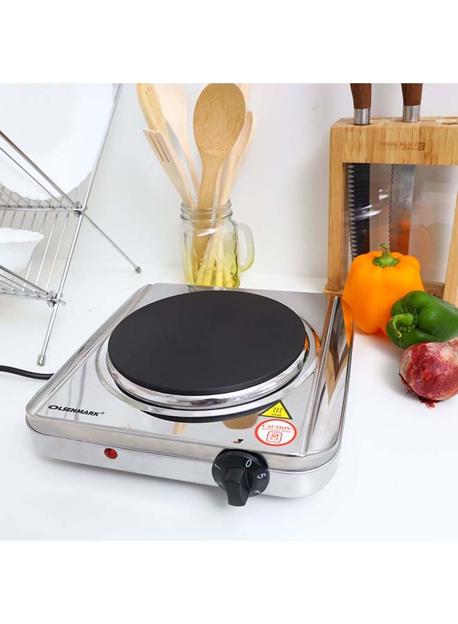أولسنمارك لوح تسخين كهربائي 1500 W OMHP2395 ستانلس ستيل، مطاط أسود - Image 2