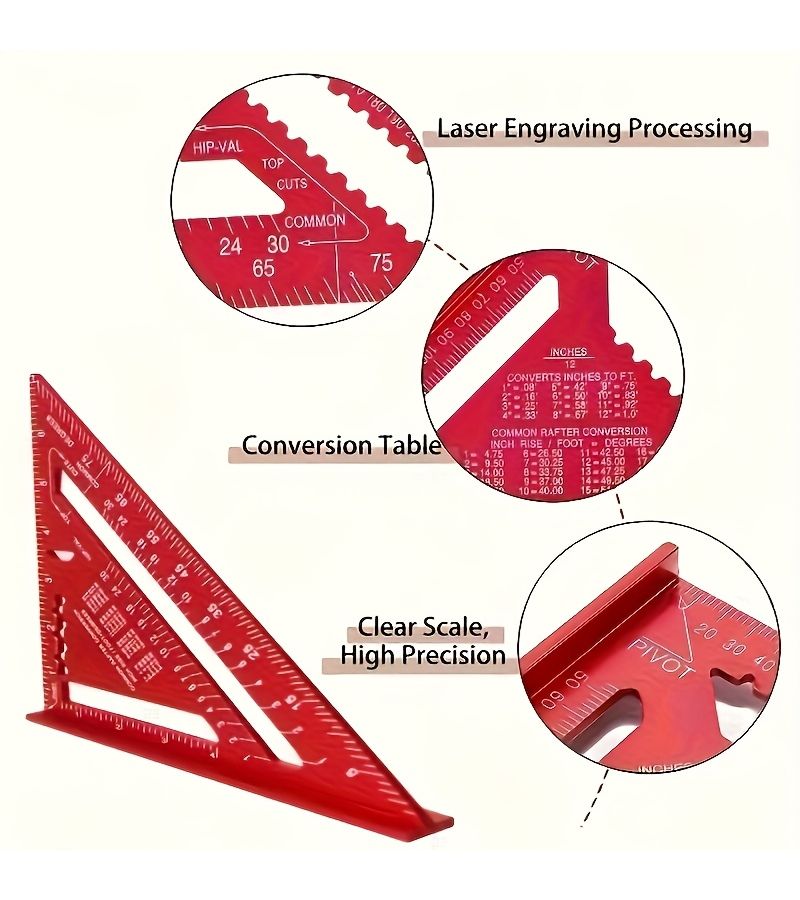7 Inch Green Protractor 90 Degree And 45 Degree Angle Durable Scratch Resistant For Woodworking Industrial Measurement - Image 2