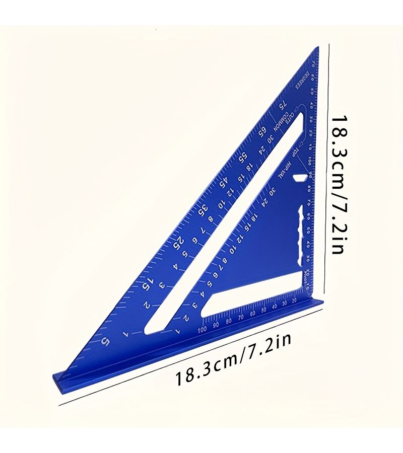 7 Inch Green Protractor 90 Degree And 45 Degree Angle Durable Scratch Resistant For Woodworking Industrial Measurement - Image 3