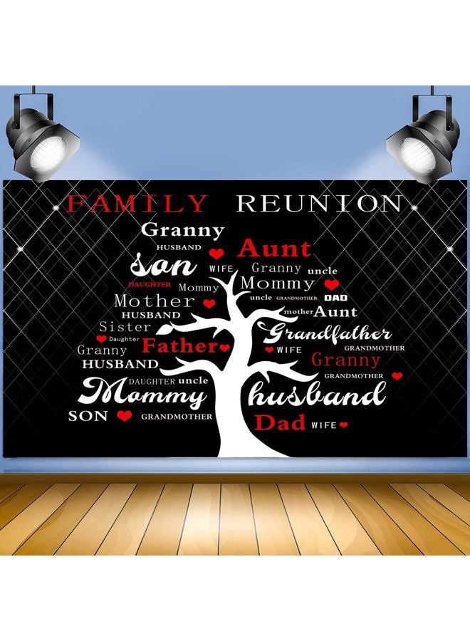 FHZON Family Reunion Backdrop for Family Reunion Decorations Trendy Shiny Striped Style Red Black Family Party Member Custom 7x6ft PTBZSFH166 - Image 3