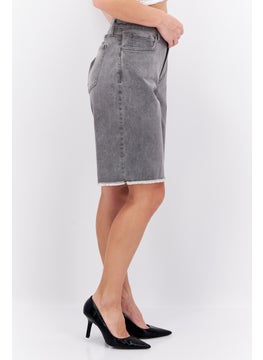 NYDJ Women Dark Washed Denim Shorts, Gray  - Image 3