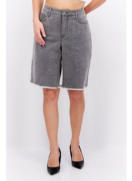 NYDJ Women Dark Washed Denim Shorts, Gray  - Image 1