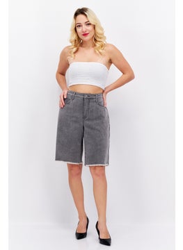 NYDJ Women Dark Washed Denim Shorts, Gray  - Image 2