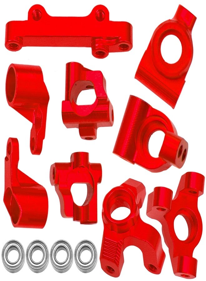 Vgoohobby Auminum Alloy Steering Knuckle C-Hubs Bellcranks Set Compatible with Losi 1/18 Mini-T 2.0 2WD Stadium RC Truck Hop-Up Parts (Red) - Image 1