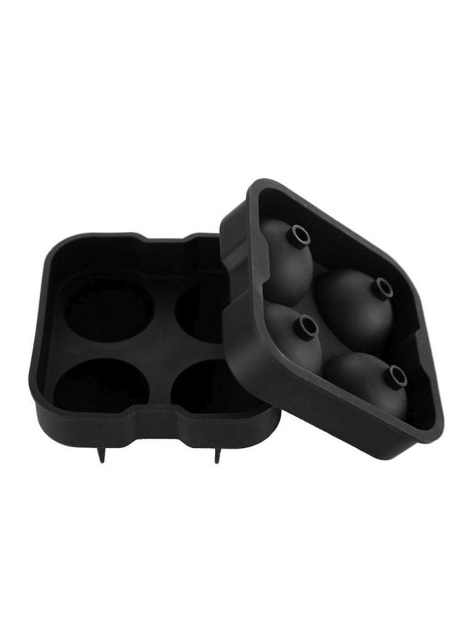 NIBEMINENT 4 Cavity Sphere Shaped Ice Mould Black 12x5.2x12centimeter - Image 1