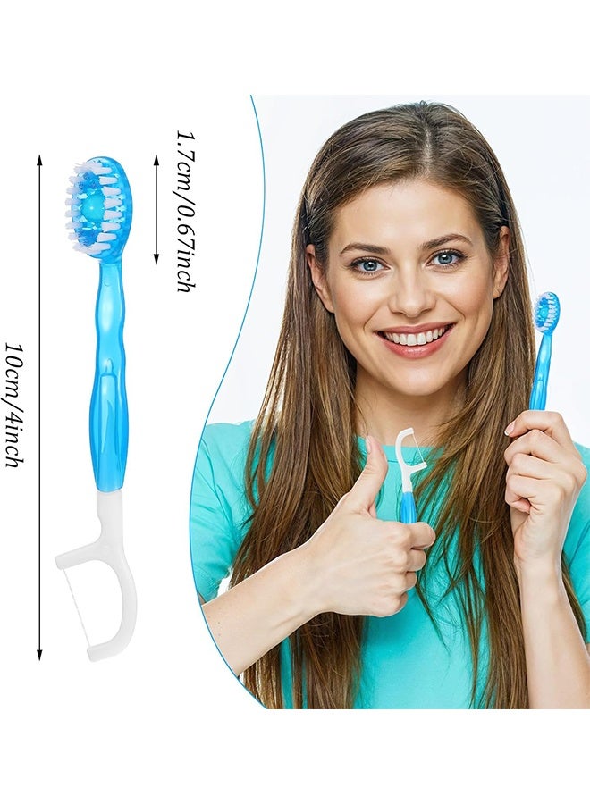 واي جيه 10 قطع 5 في 1 نعناع فرشاة الأسنان السفر فرشاة الأسنان العناية بالفم مع خيط اللسان فرشاة الأسنان خيط الأسنان فرشاة الأسنان الداخلية مع معجون الأسنان، معجون خيط الأسنان - Image 2