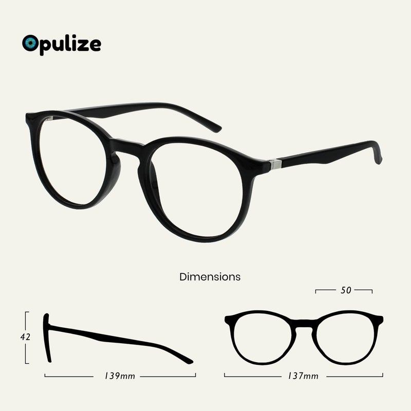 OPULIZE MET Blue Light Blocking Reading Glasses for Women Men - Value 2 Pack - Slim Round Frame - Improve Sleep - Computer Gaming - Anti Glare - Spring Hinges - Black Brown +1.50 - Image 2