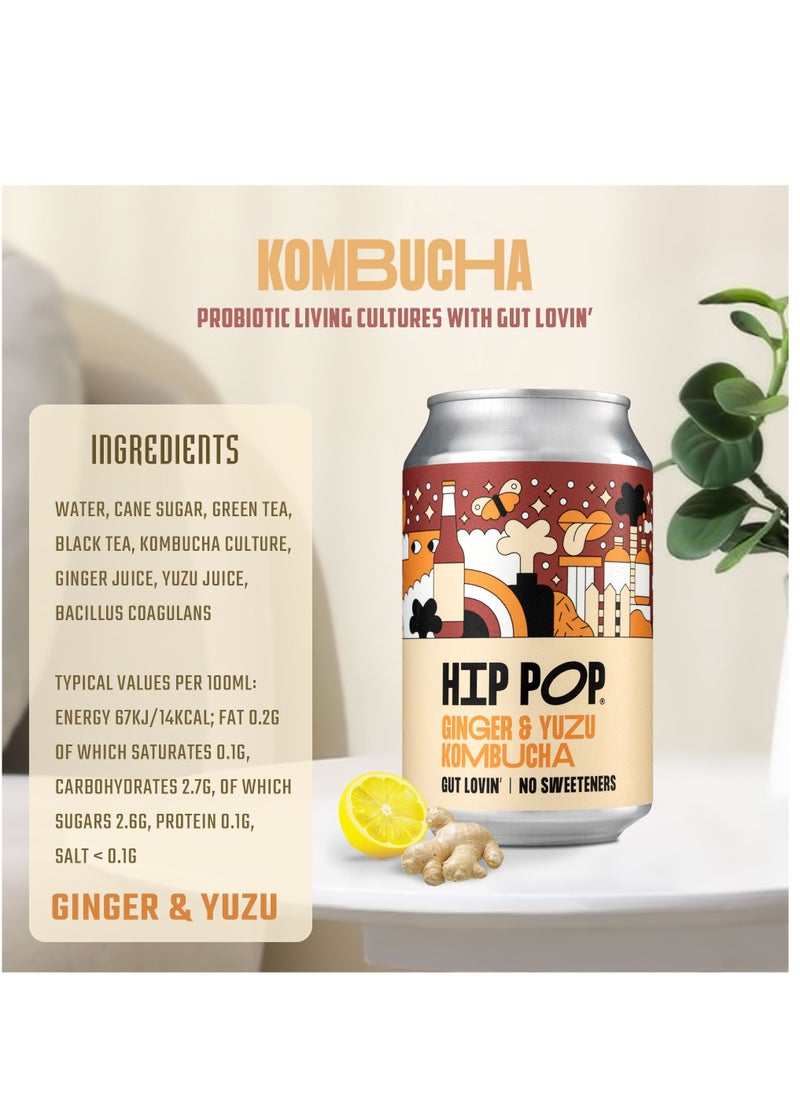 Ginger Yuzu Kombucha Drink - 330ml - Low Sugar and Natural Carbonated Beverage - pzsku/Z37222D4DB042CCACEC2AZ/45/_/1683122416/91d40b76-9dc1-4cd4-b583-d237e43254be