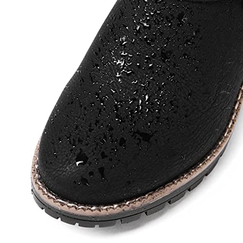 GLOBALWIN Women's Mid Calf Dress Boots Biker Motorcycle Riding Boots Women For Women Black Size 8M - Image 5