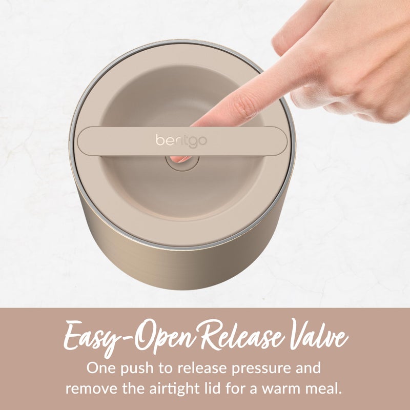 Bentgo Stainless Insulated Food Container - 2.4 Cups (19 oz), Triple-Layer Insulation, Vacuum Seal, Leak-Proof, Built-In Handle, Wide Opening, Premium Stainless Steel, for Cool/Warm Foods (Gold) - Image 5