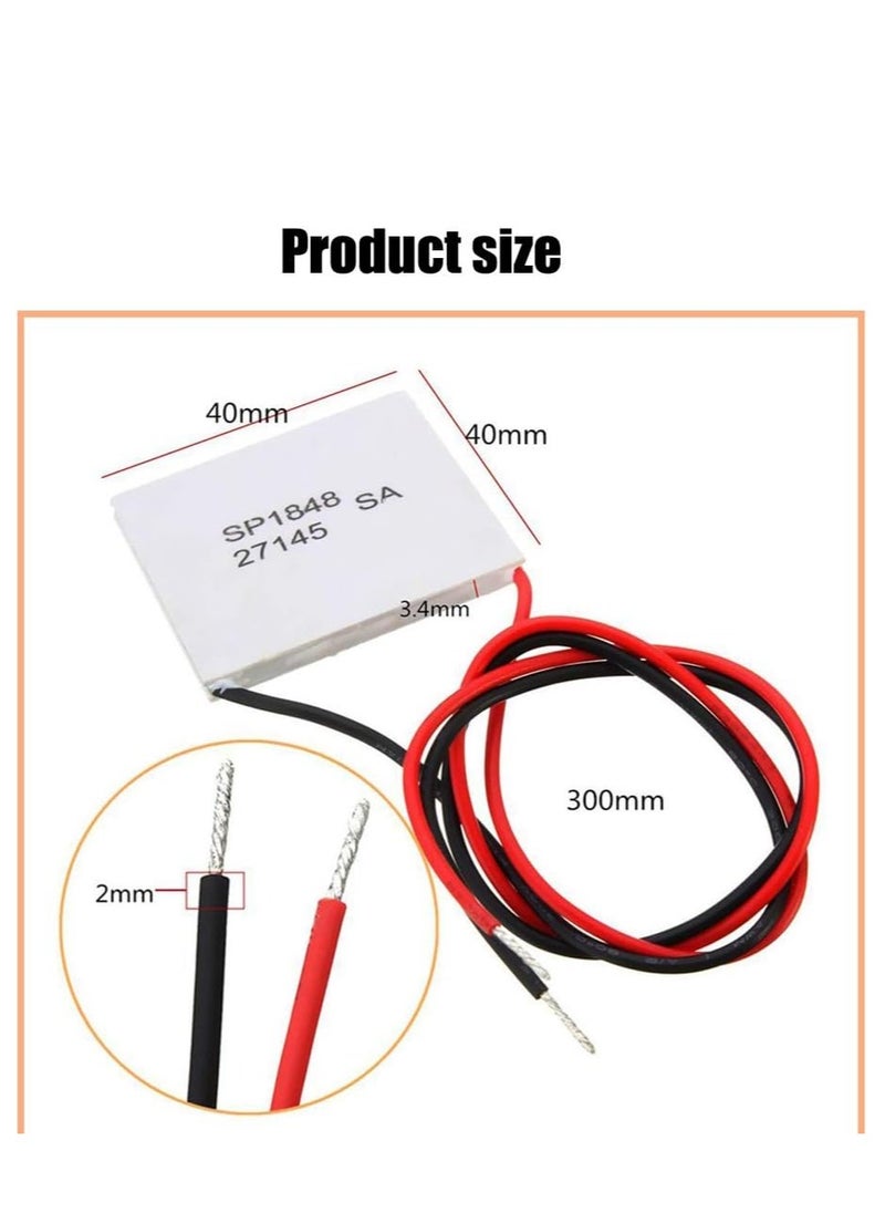 EHOME - SP1848-27145 TEG Peltier Module Thermoelectric Power Generator High Temperature Generation Element Thermoelectric Cooler Cooling Power Plate Module TEG 40x40mm 120℃ with Silicone heat sink - Image 1