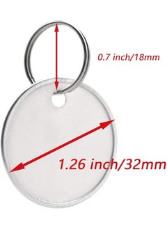 erorex 100Pcs Metal Rim Key Tags 1 1 4 Inch Blank Round Rimmed Key Tag Paper Tags With Metal Split Rings Small Coded Key Chain Keyring Set For Luggage Pets Kids Backpack White  - Image 2