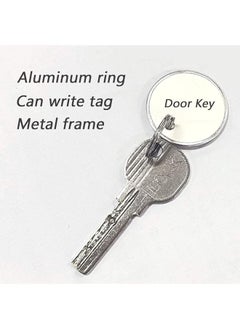 erorex 100Pcs Metal Rim Key Tags 1 1 4 Inch Blank Round Rimmed Key Tag Paper Tags With Metal Split Rings Small Coded Key Chain Keyring Set For Luggage Pets Kids Backpack White  - Image 3