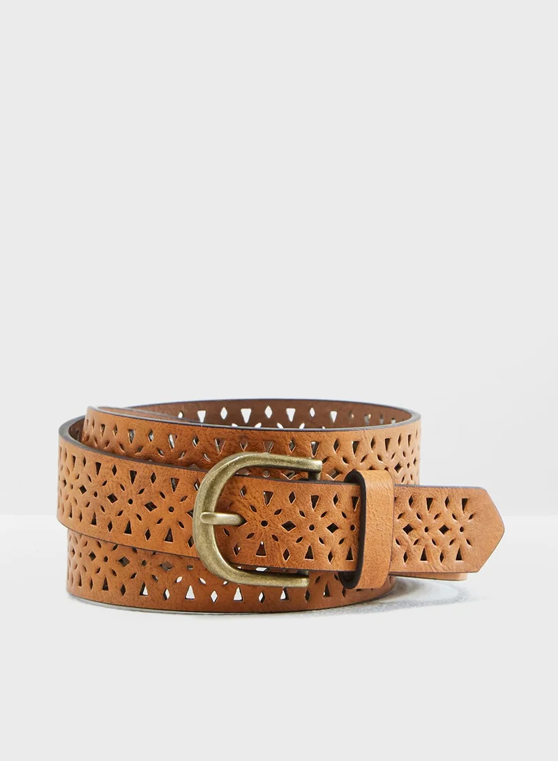 ELLA Suede Laser Cut Belt
