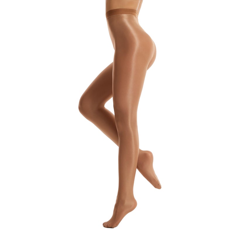 Frola Shaping Tights for Women 70D Shimmery Pantyhose Dance Tights for Ballet, Footed, Light Suntan, Large-X-Large - Image 4