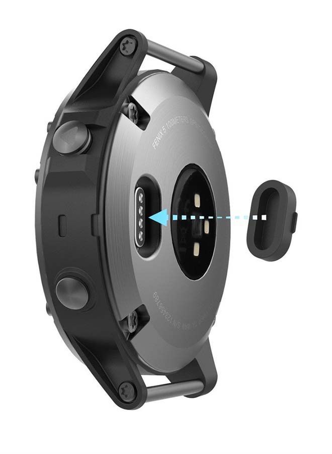 NIBEMINENT 10-Piece Watch Sensor Plug Anti-Dust Dustproof Cover Cap For Garmin Fenix 5/5s/5x Black  - Image 2