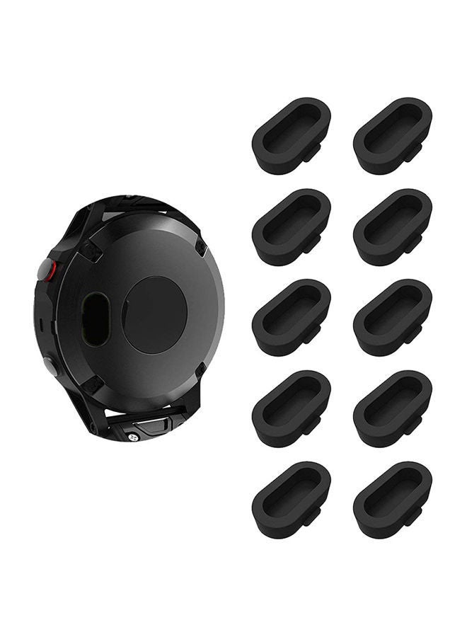 NIBEMINENT 10-Piece Watch Sensor Plug Anti-Dust Dustproof Cover Cap For Garmin Fenix 5/5s/5x Black  - Image 1