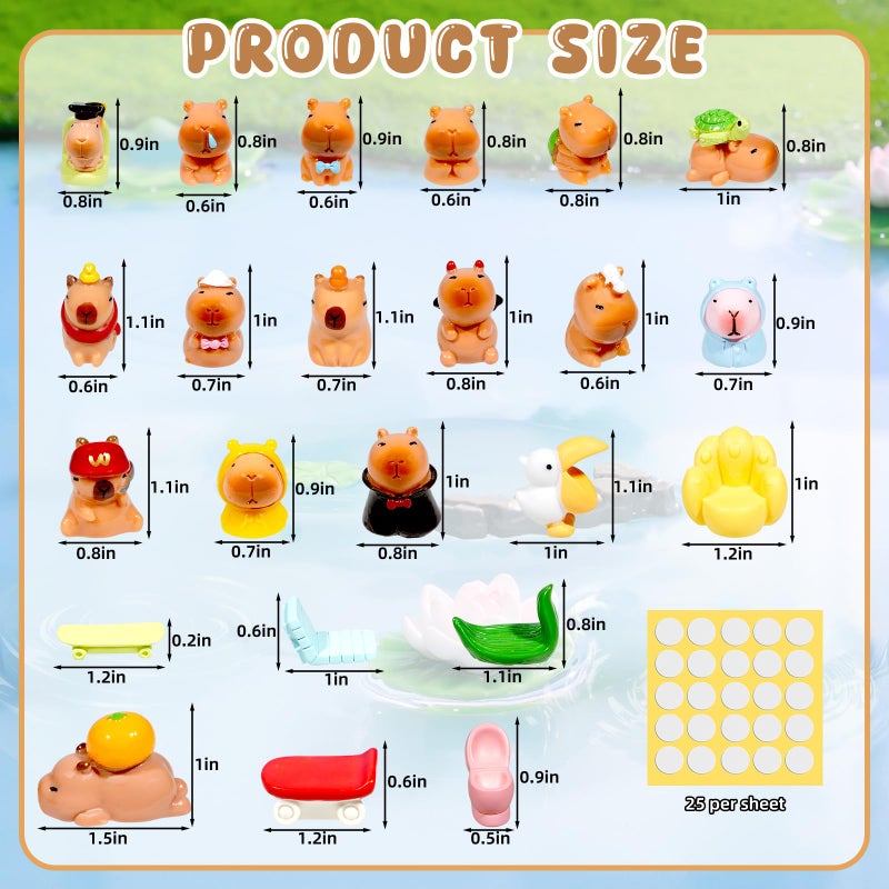 Exasinine 26pcs Miniature Capybara Figurines Mini Resin Capybara for DIY Fairy Garden Decoration Moss Landscape Home House Birthday Party Decorations - Image 2