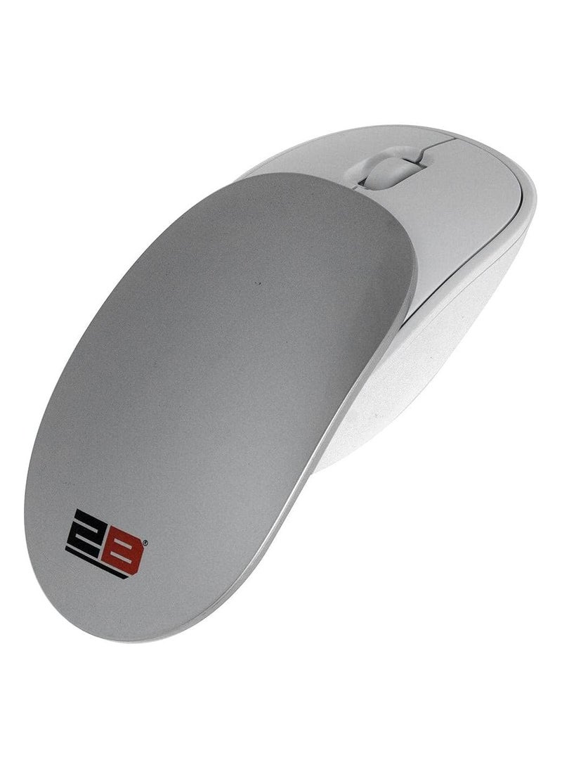 2B 2B (MO307) 2.4G Wireless Mouse With Movable Cover - WhiteSilver  - Image 1