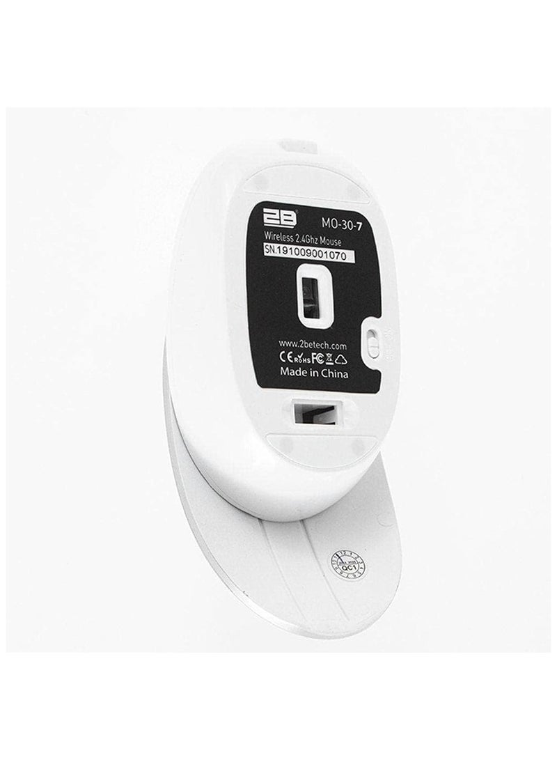 2B 2B (MO307) 2.4G Wireless Mouse With Movable Cover - WhiteSilver  - Image 2