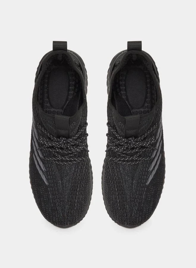 تايك تو Take Two Textured Lace Up Sneakers