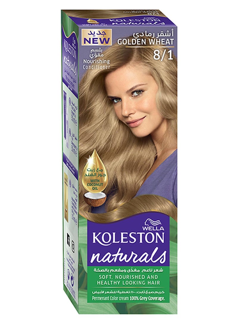 WELLA Koleston Naturals Hair Color 8/1 Golden Wheat 50ml+50ml+10ml - Image 1
