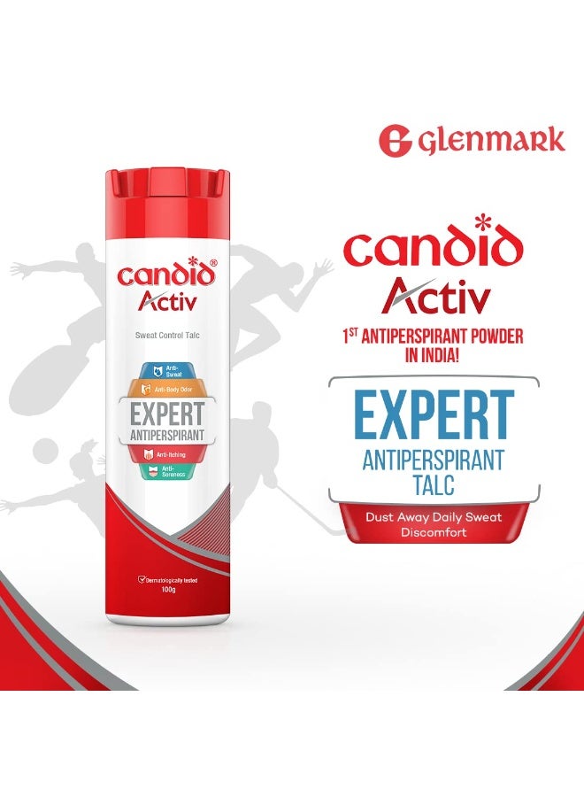 Candid Activ Sweat Control Talc Pack Of 100 G Powder 3 Piece White - Image 5