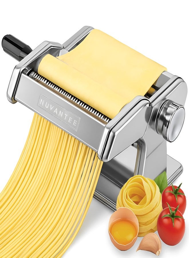Nuvantee Pasta Maker with 7 Adjustable Thickness Settings - 2 in 1 Noodle Maker with Rollers and Cutter, Make Spaghetti, Fettuccini, Lasagna, & More - Image 1