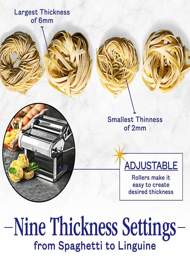 Nuvantee Pasta Maker with 7 Adjustable Thickness Settings - 2 in 1 Noodle Maker with Rollers and Cutter, Make Spaghetti, Fettuccini, Lasagna, & More - Image 3
