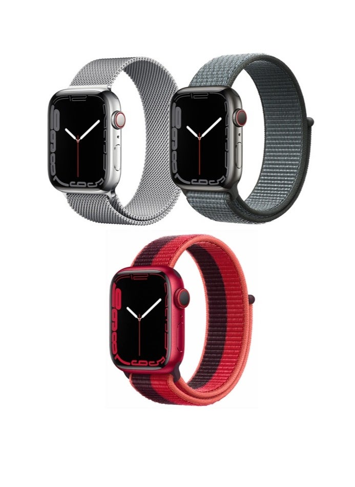 بيرفيي 3 قطع لتبديل سوار الساعة لساعة Apple Watch بأحجام 41/40/38 ملم من السلسلة 8/7/6/5/4/SE.  - Image 1