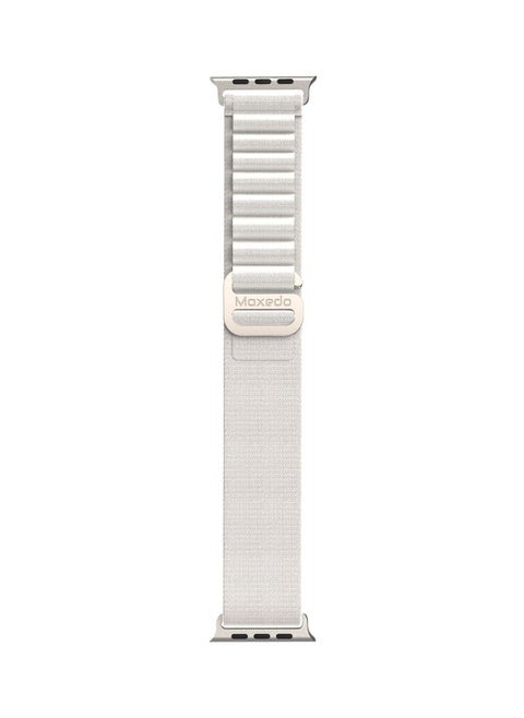 Moxedo Alpine Loop Watch Band Adjustable Sports Nylon Woven with Titanium G-Hook Strap Compatible with Apple Watch Band Series 8,7,6,5,4,3,2,1,SE Ultra design for 44mm,45mm,49mm (Starlight)