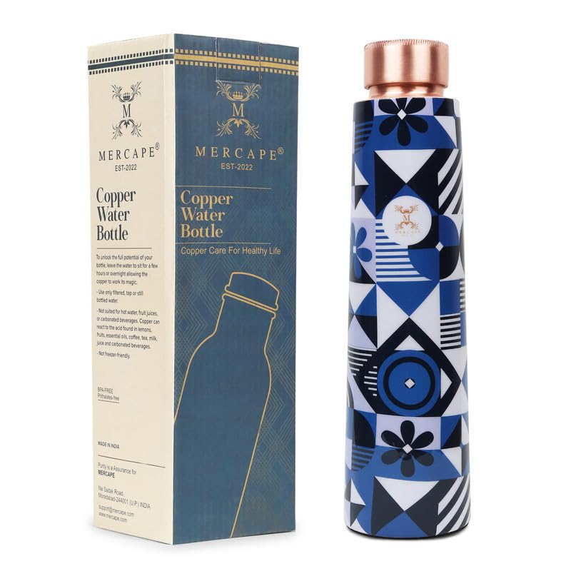 MERCAPE® MERCAPE Pure Copper Water Bottle Experience The Benefits Of Pure Copper Water Bottle-Joint Less, Leak Proof (900Ml) - Image 1