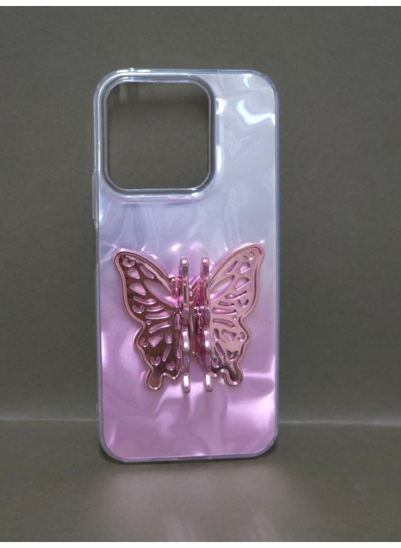 A colorful, Transparent Crystal Case Compatible With Honor X7C Shockproof And Scratch-Resistant, Featuring On Him A Butterfly Design And A Built-in Stand. A Fantastic Choice for Girls And Women. - Image 2