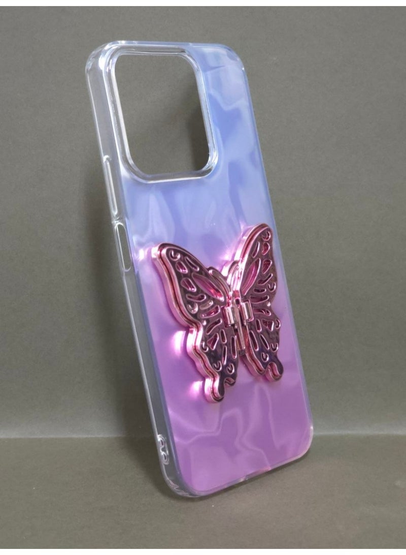 A colorful, Transparent Crystal Case Compatible With Honor X7C Shockproof And Scratch-Resistant, Featuring On Him A Butterfly Design And A Built-in Stand. A Fantastic Choice for Girls And Women. - Image 3