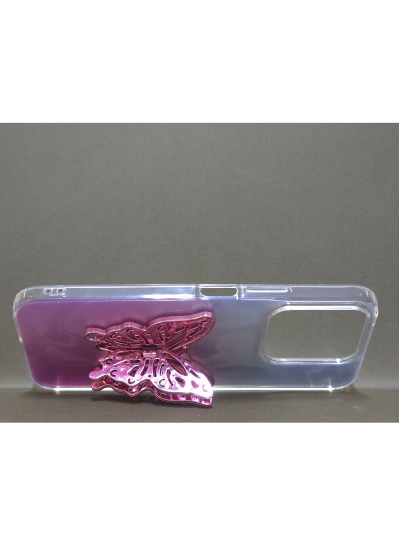 A colorful, Transparent Crystal Case Compatible With Honor X7C Shockproof And Scratch-Resistant, Featuring On Him A Butterfly Design And A Built-in Stand. A Fantastic Choice for Girls And Women. - Image 5