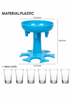 KASTWAVE 6 Shot Glass Dispenser and Holder, Shot Dispenser, Drink Dispenser, Multiple 6 Shot Dispenser For Drinking Tool (Blue)  - Image 2