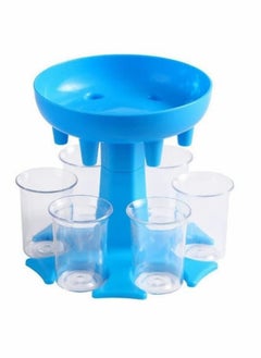KASTWAVE 6 Shot Glass Dispenser and Holder, Shot Dispenser, Drink Dispenser, Multiple 6 Shot Dispenser For Drinking Tool (Blue)  - Image 1
