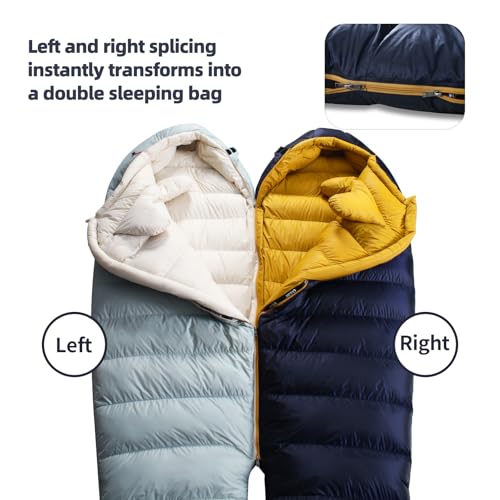 QEZER Down Sleeping Bag for Adults with 620 Fill Power Down Ultralight Mummy Backpacking Sleeping Bag - Image 5