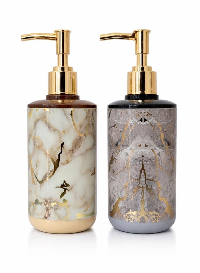 LAGET® 300ml Soap Dispenser for Wash Basin - Stone Marble Print | Kitchen and Bathroom Accessories Items | Refillable Handwash Dispenser Bottles- Set of 2 (Mix) - Image 4