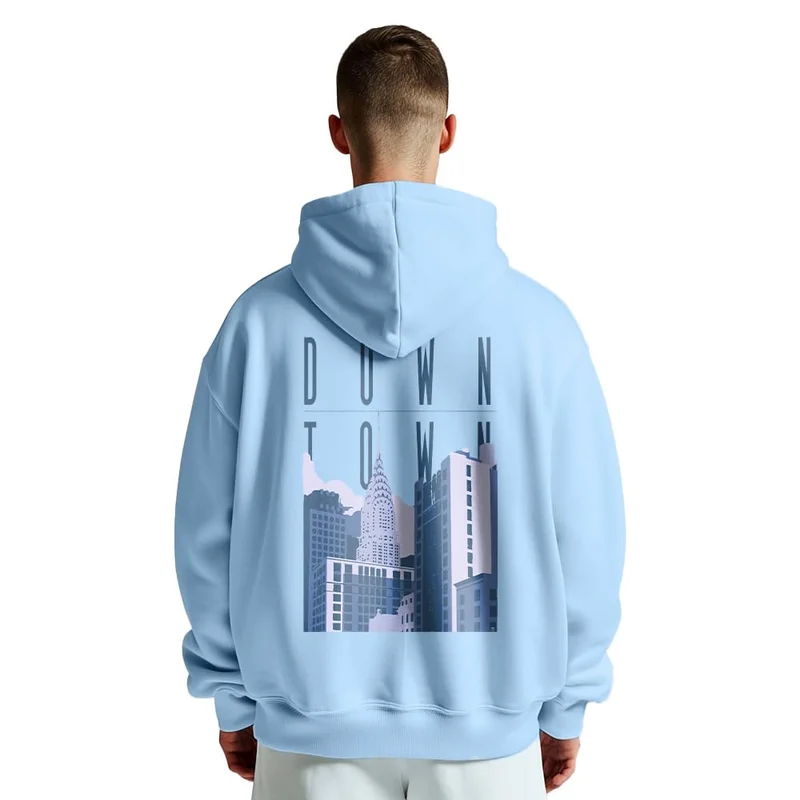 نوبيرو Oversized Blue Hoodie for Men