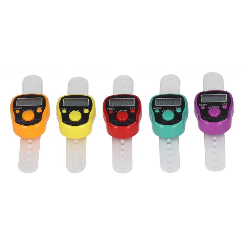5 Pcs Electronic Finger Counter Portable Lightweight Adjustable Ring Finger Clicker Counter with Light - Image 3
