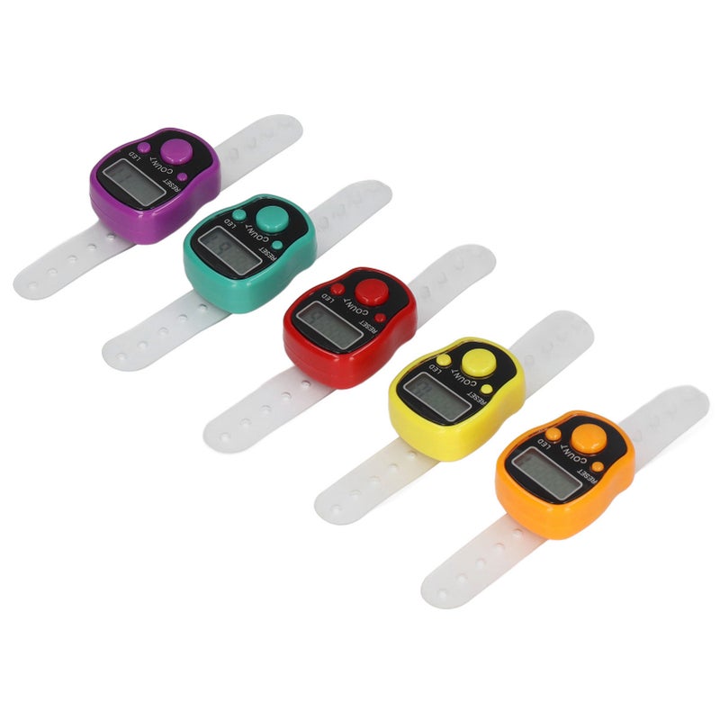5 Pcs Electronic Finger Counter Portable Lightweight Adjustable Ring Finger Clicker Counter with Light - Image 5
