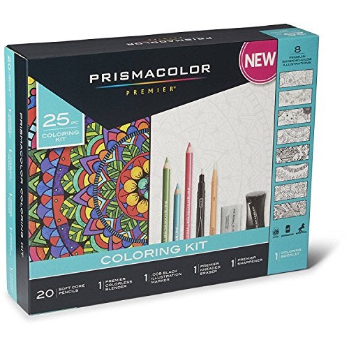 Prismacolor طقم أقلام بريزماكولور بريميير سوفت كور لتلوين البالغين مع خلاط، قلم توضيحي، ممحاة، مبراة وكتيب تلوين، 25 قطعة - Image 3
